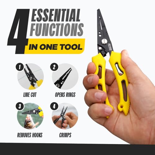 Beyond Fishing QuickRig 7" Black Saltwater Pliers with Line Cutter & Crimper