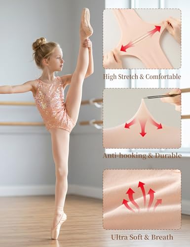 Ultra Soft Convertible Ballet Tights for Girls - Ballet Pink, 10-12 Years