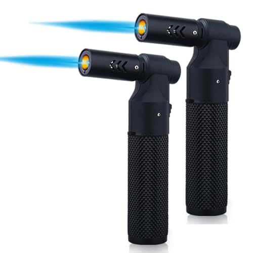 HONEST Lighter Butane Refillable Lighters – 2 Pack, Black&Black (Piezo Ignition)