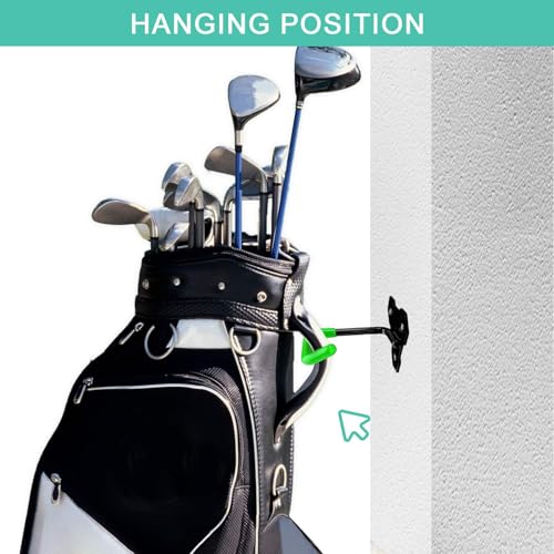 FEYRUN Wall Mounted Golf Bag Hook Black – Dual Bag Holder
