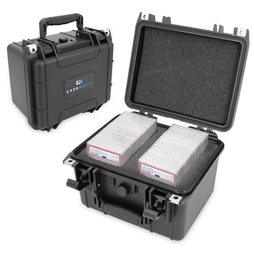 CASEMATIX 40-Card Graded Card Case – IPX7 Waterproof Slab Box with Dividers