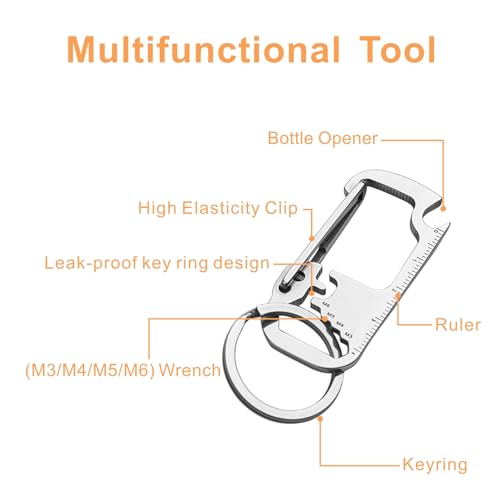 Carabiner Keychain Clip Multi-Tool with Bottle Opener - Black