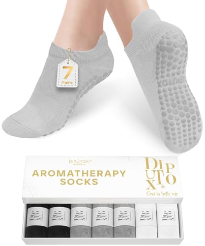 7 Pairs Non-Slip Yoga Socks for Women - Grippy Ankle Socks for Pilates