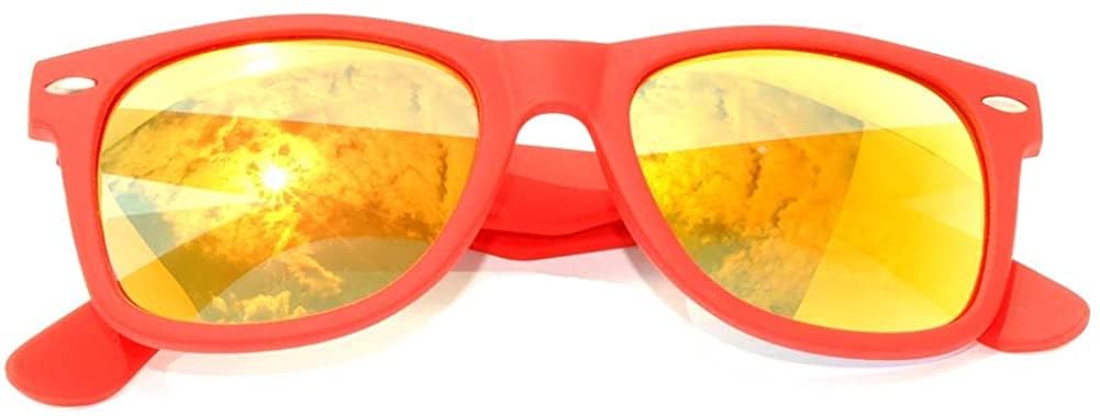 Kids Matte Frame Polarized Mirror Lens Sunglasses Protect Child's Eyes Red