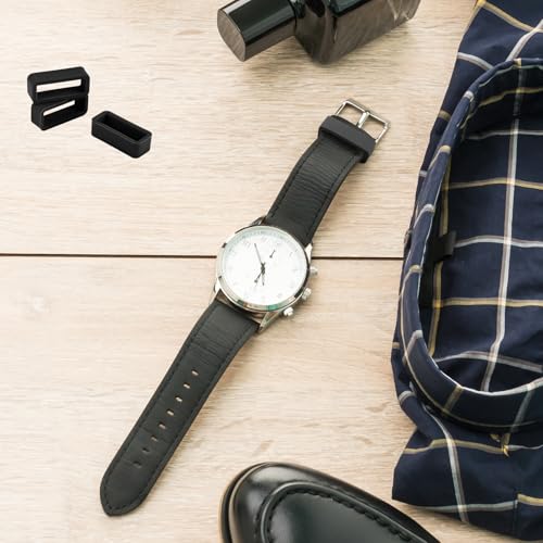 16mm Silicone Watch Band Keeper Loops - 3 Pack - Black