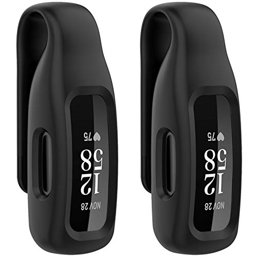 Clip Holder for Fitbit Inspire 2 & Ace 3 - 2-Pack Black+Black