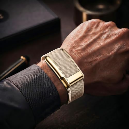 Ultra-Soft Nylon Sport Band for WHOOP 5.0, One, Peak, Life - Dune/Gold Connector