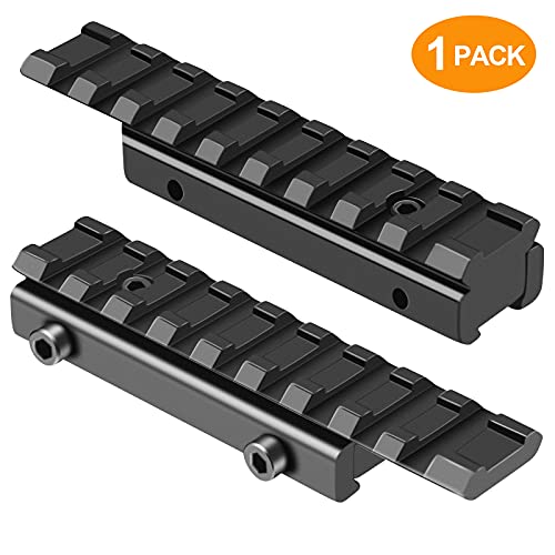 11mm to 21mm Picatinny Rail Adapter - Low Profile Riser Rail 9 Slots - 1 Pack