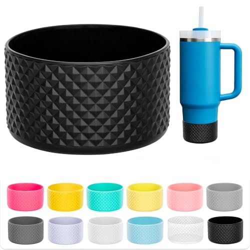 Silicone Boot Base Cover for Stanley 20-40oz & Hydro Flask 12-24oz - Black