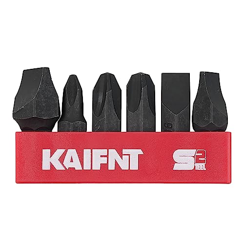 K504-012 S2 Steel Impact Driver Bit Set, Phillips & Slotted Bits with 5/16" Drive, 6-Piece