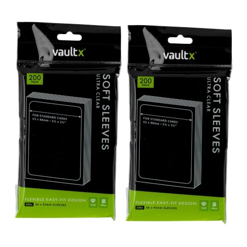 Vault X Soft Sleeves 400 Pack Penny (2 x 200) Clear Card Sleeves