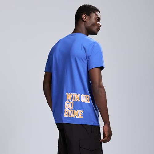 Men's Lightweight Graphic Logo Crew Neck T-Shirt - Win Or Go Home, Medium, Cobalt Blue