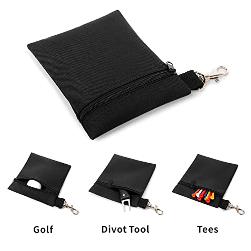 Professional Golf Tee Pouch - 5.62x6.87 Inch - Black