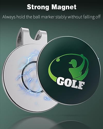 Magnetic Golf Hat Clip Marker Set - Silver - 3 Pack