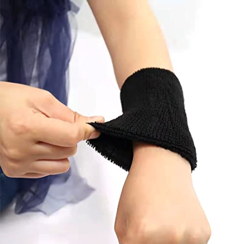 6-Inch Elastic Sports Wristbands for Men & Women - Black