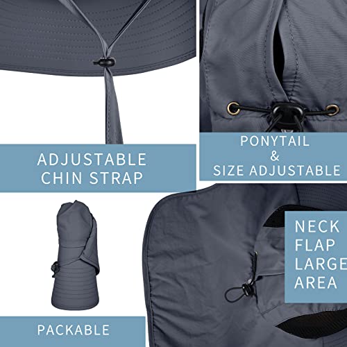 Sun Hat for Men Women with Neck Flap,UPF 50+ UV Protection Fishing