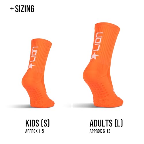 Soccer Grip Socks for Youth and Adults - Large Orange