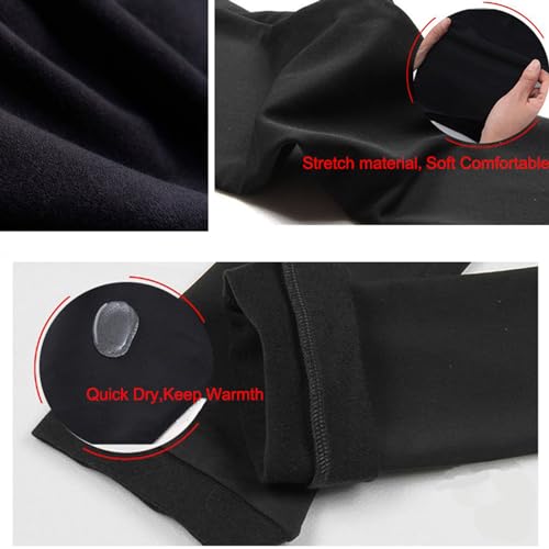 Ice Figure Skating Pants for Girls - Thin Fleece Leggings - 8-10 Years / Black