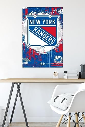 NHL New York Rangers Wall Poster - Maximalist Logo, 22.4 x 34 Inches, Unframed Decor