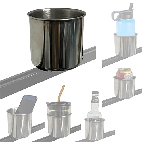 Multi-Functional Kayak Cup Holder - Stainless Steel, Track Mounted