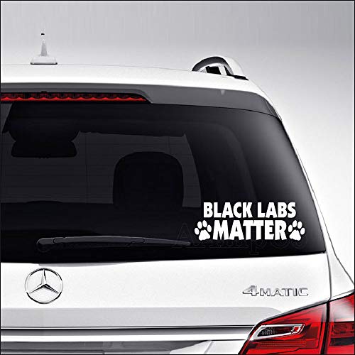 Black Labs Matter Vinyl Sticker Decal - 6 Inch Gloss White
