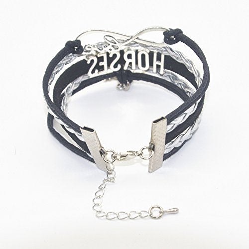 Horse Bracelet for Riders - Black and Silver
