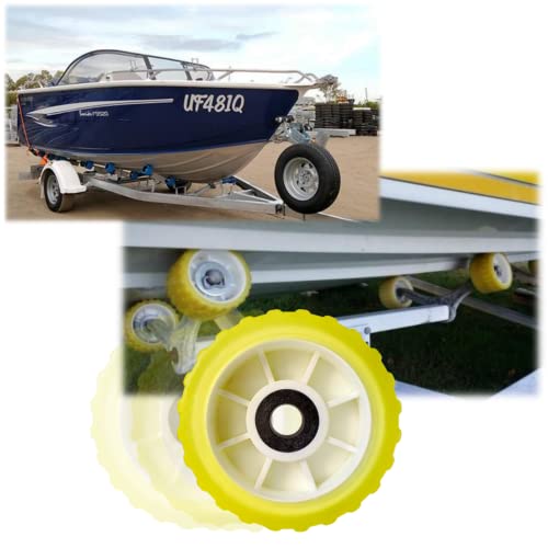 UANOFCN 4/5 Inch Boat Trailer Wobble Rollers 5x3 Poly Ribbed 4-Pack