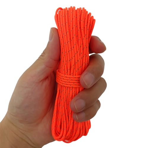 2mm Reflective Paracord Camping Rope - 65 Feet Orange