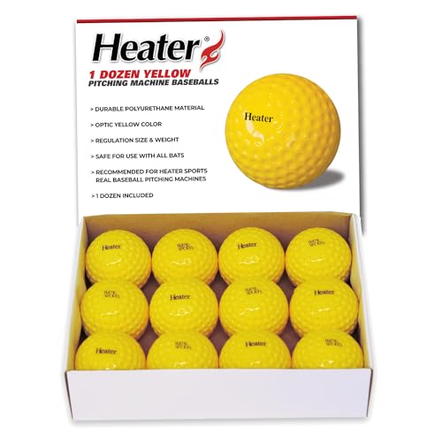 Yellow Dimpled Baseballs - 1 Dozen Polyurethane for Pitching Machines