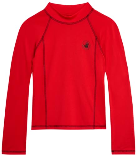 Boys Long Sleeve Rash Guard Swim Shirt - UPF 50+ Sun Protection - Size 12 Red