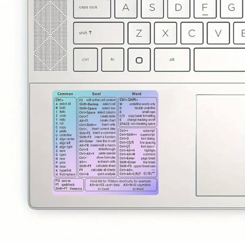 Keyboard Shortcut Stickers for Windows & Mac - Waterproof Vinyl