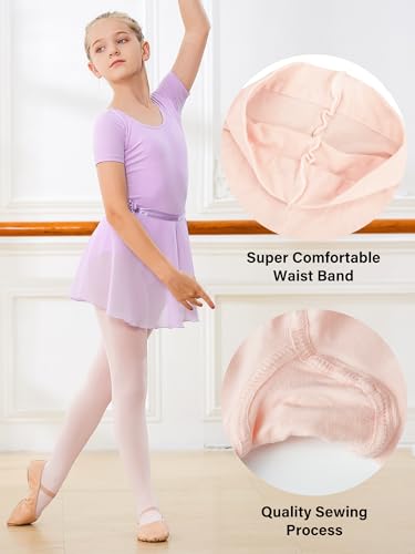 Girls Ballet Dance Tights - Footed High Waist Opaque - 4-6 Years Ballet Pink