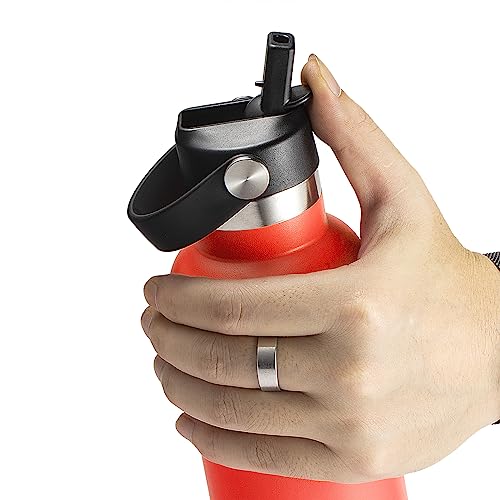 Replacement Straw Lid for Standard Mouth Bottles - Black
