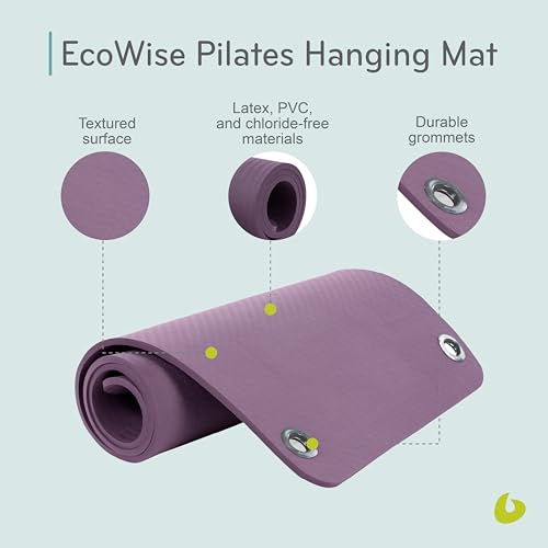 EcoWise Pilates Mat - Non-Slip Exercise Mat for Yoga - Purple