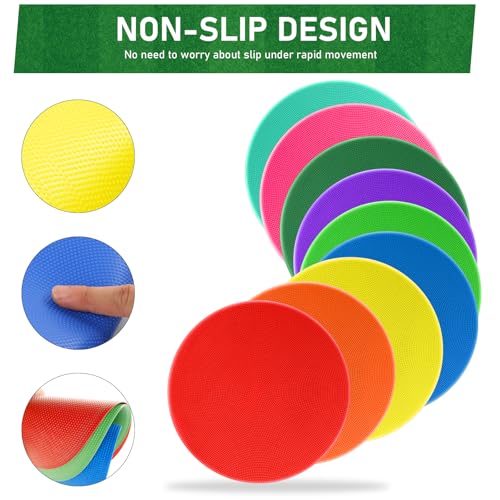 Agility Spot Markers Set - 18pcs Non-Slip Rubber Dots, 9-Inch for Gym & Sports Training