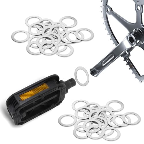 20PCS Stainless Steel Bicycle Pedal Washers - 9/16" Extenders
