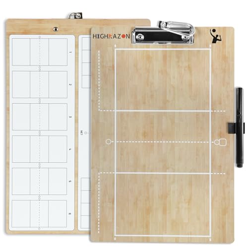 Volleyball Coaches Clipboard - Double-Sided Dry Erase Board - Burlywood
