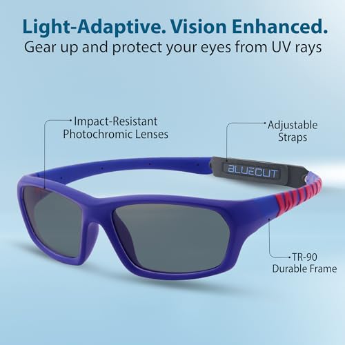Blue Cut Navy Photochromic Sports Goggles for Basketball, Pickleball & Outdoor Sports