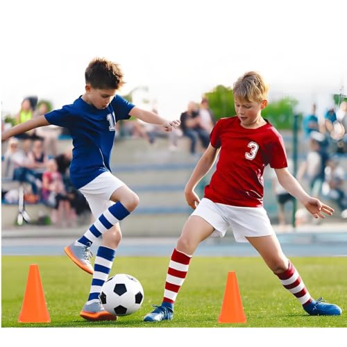 7 Inch Soccer Cones - 25 Pack Agility Training Set - Orange