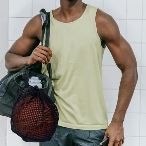 Durable Mesh Ball Bag with Zipper Pocket for Sports Gear