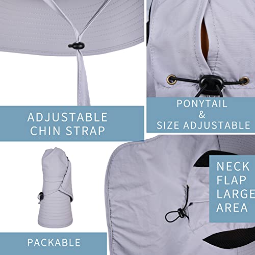 UPF 50+ Sun Hat with Neck Flap for Men & Women - Lightweight, Water Resistant, Breathable
