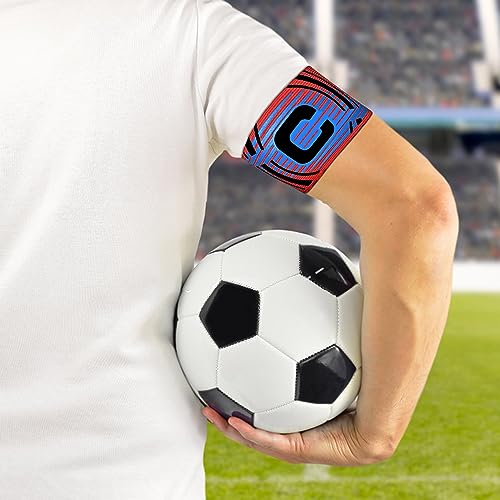 Adjustable Soccer Captain Armband - Red Unisex Elastic Band