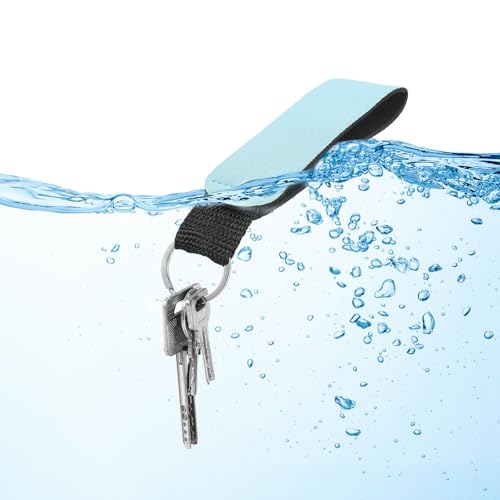 Floating Neoprene Keychain - Waterproof Buoyant Key Ring for Boating - Yellow