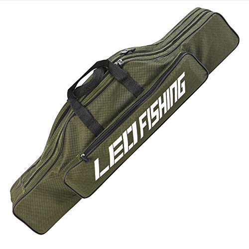 80cm Foldable Fishing Rod Case with Waterproof Oxford Material, Portable Reel & Pole Bag