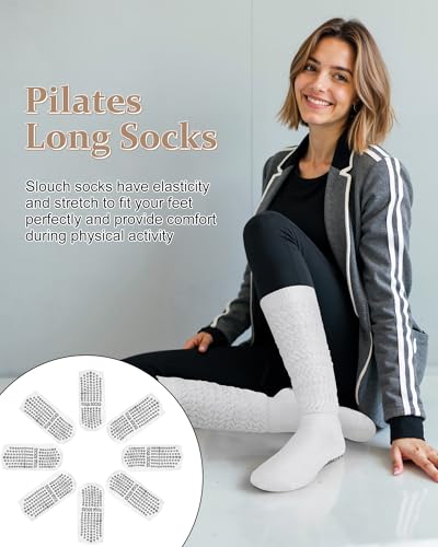 Yoga Pilates Socks with Grips for Women - White