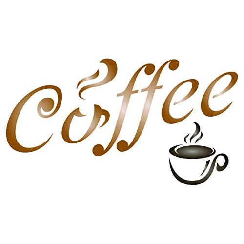 Coffee Stencil, 5.5 x 3 inch (S) - Quote Label Sign Word Stencils by CRAFT KREATIVELY