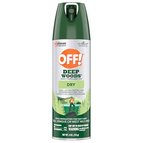 OFF! Deep Woods Dry Insect Repellent Spray 4oz Pack of 6 - Long Lasting Mosquito & Tick Protection