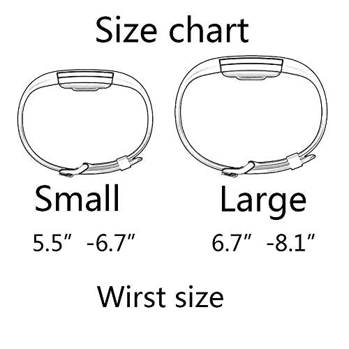 Silicone Adjustable Replacement Bands for Fitbit Charge 2 - Black Large