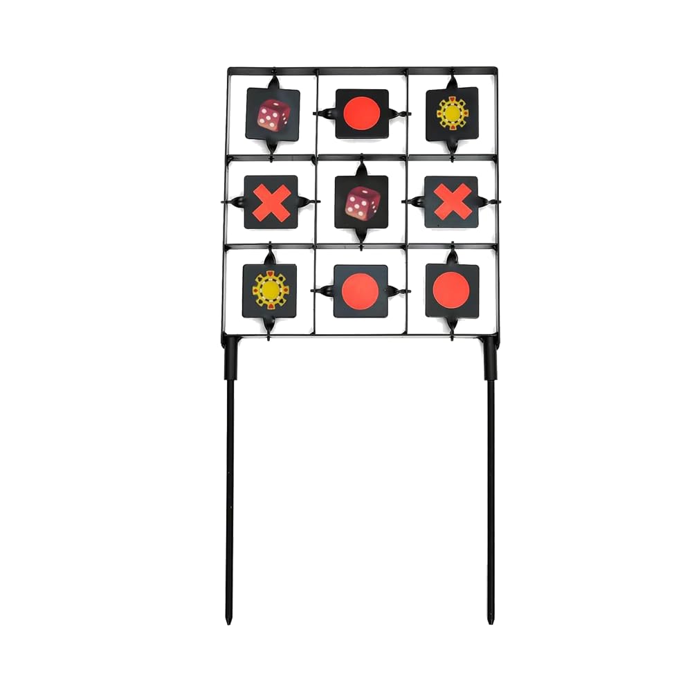 STRONCHUAN Backyard Bb Target, Metal Shooting Target, Automatic Reset, Round, Iron, Portable Design, Suitable for Home Garden, Lawn, Farm, Patio, Backyard (New Black Nine Targets)