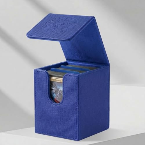 DeckDwell Blue Card Deck Box for MTG & TCG Fits 100+ Sleeved Cards